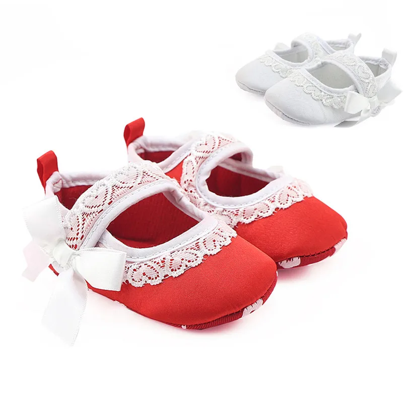 Baby Shoes For Girls Toddler Infant Baby Girls Bowknot Lace Crib Shoes Soft Sole Anti-slip Shoes Baby First Walker Shoes M8Y11