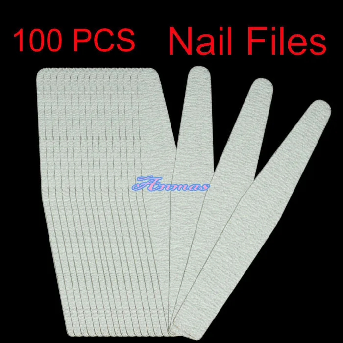 100 шт пилка для ногтей Полировка ромбов инструмент для маникюра#100#180 серый
