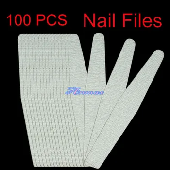 

100 Pcs Nail Art Sanding File Buffer Buffing Rhombus Manicure Tool #100#180 Gray