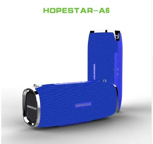 HOPESTAR A6 Bluetooth динамик 35 Вт тяжелый бас Колонка сабвуфер Портативный беспроводной громкоговоритель стерео водонепроницаемый с внешним аккумулятором - Цвет: Синий