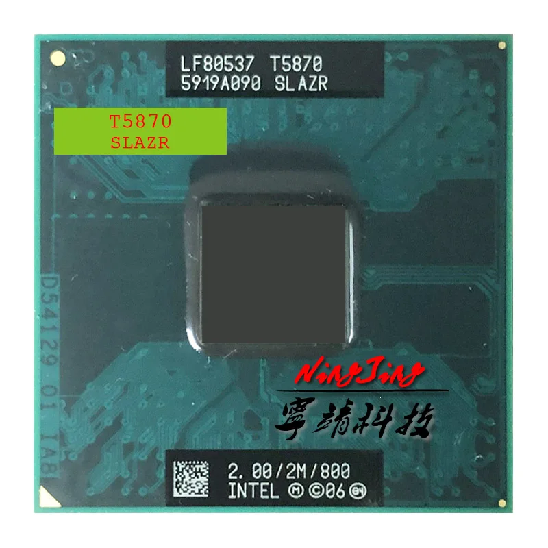 

Intel Core 2 Duo T5870 SLAZR 2.0 GHz Dual-Core Dual-Thread CPU Processor 2M 35W Socket P