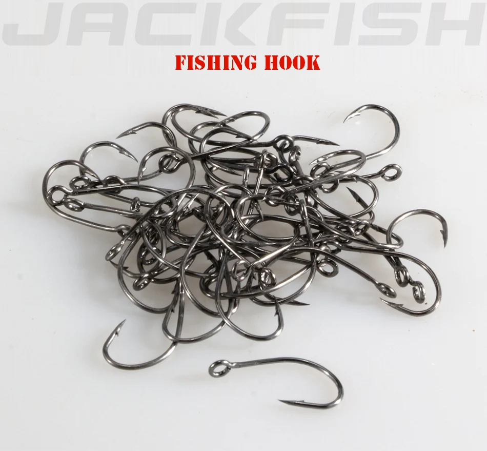 JACKFISH Высокоуглеродистая сталь рыболовный крючок 100 шт./лот#4~#12 колючий рыболовный крючок джиг голова карпа рыболовные снасти аксессуары