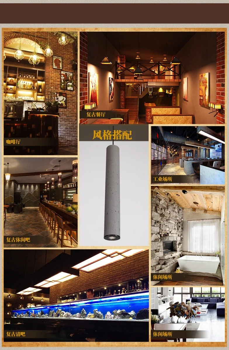 LukLoy Modern Pendant Lights Industrial Lamp Concrete Cement Cylinder Pipe Kitchen Lights Shop Bar Counter Island Lighting (10)