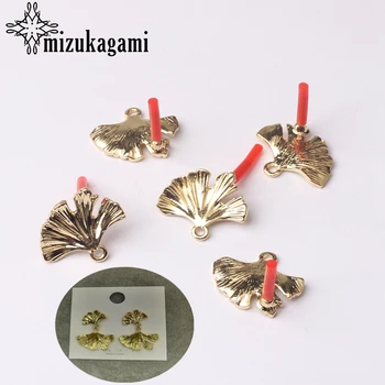 

6pcs/lot Zinc Alloy Gold Metal Ginkgo Biloba Leaves Base Earrings Connector For DIY Tassel Earrings Jewelry Accessories
