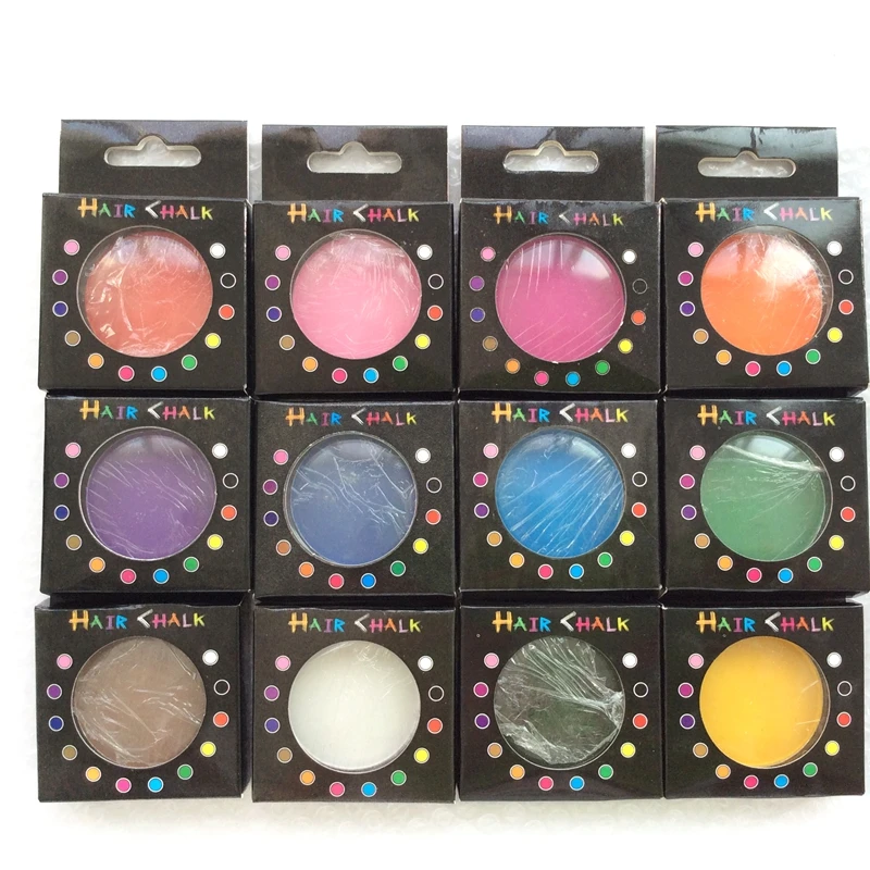 HARMONY 12 MIX Colors Non-toxic Temporary Hair Dye Powder Care Styling Hair Chalk Set Soft Pastels Salon Hair Color Tools Kit