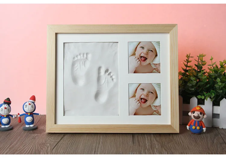 Новые подарки для малышей модели для рук и ног принт для ног Высококачественный твердый деревянный чехол рамка фотографический комплект