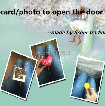 

Real life escape game props, card to open the door, photo or objects in sequence to open the lock