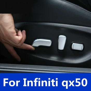 

High-quality abs chrome Seat adjustment decorative frame seat button frame Interior decoration Accessories For Infiniti qx50