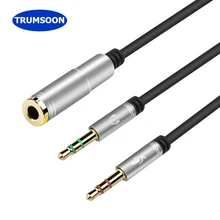 

Trumsoon AUX Cable 3.5mm Jack 2 Male to Female Splitter with Mic Extension Audio Cable for Speaker Phone Speaker Earphone
