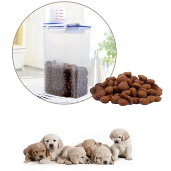 

Portable Travel Dog Pet Feed Pocket Pouch Pet Food Storage Barrels Container Dry Food Dispenser Measuring Cup 500ML