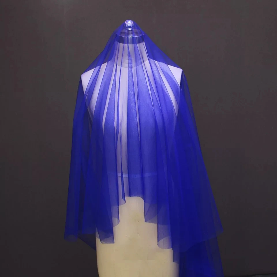 5 Meters Wedding Picture Bridal Extra Long 3M 5M Royal Blue Soft Mesh Tulle Lace Veil Women Bride Veils 300CM 500CM Without Comb