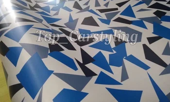 

Protwraps Blue White Camouflage Vinyl Car Wrap Adhesive Decal DIY Air Release Roll