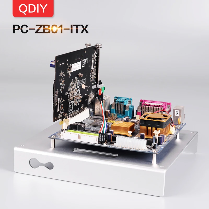 QDIY PC-ZB01 Mini ITX персонализированный открывающийся алюминиевый сплав материнская плата платформа Кронштейн Рамка Шасси