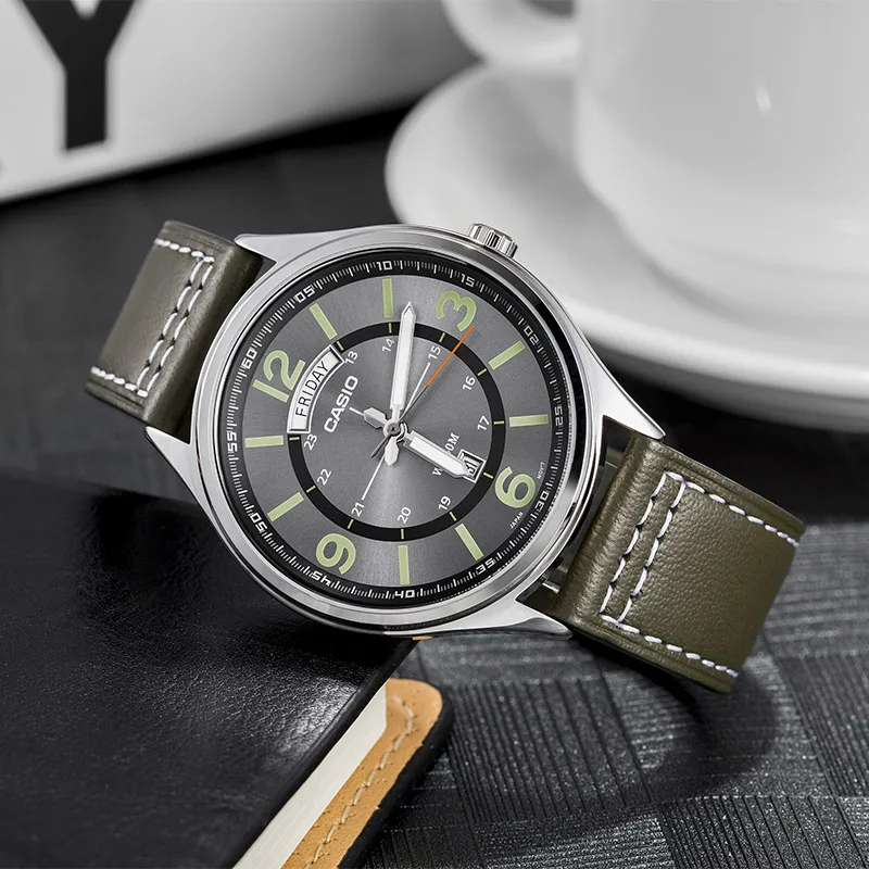 Casio Часы Топ бренд кварцевые золотые наручные часы мужские модные повседневные оригинальные часы Relogio Masculino MTP-E129 кожаный ремень