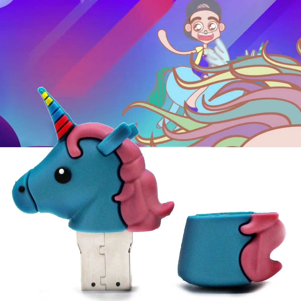 Dr. памяти rainbow Unicorn U диск мультфильм USB Flash Drive 4 г 8 г 16 г 32 г 64 г флешки милый Pen Drive 4 цвета Рождественский подарок