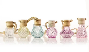 

200pcs/lot Car Perfume Bottle for Essential Oil Auto Ornament Perfume Pendant Hanging Glass Bottle Air Freshener Car-styling