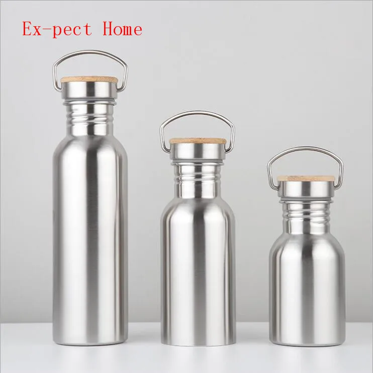 

50pcs/lot 750ml 500ML 350ML Wide Mouth Vacuum Insulated Travel Bottles Bicycle Stainless Steel Water Bottle With Handle