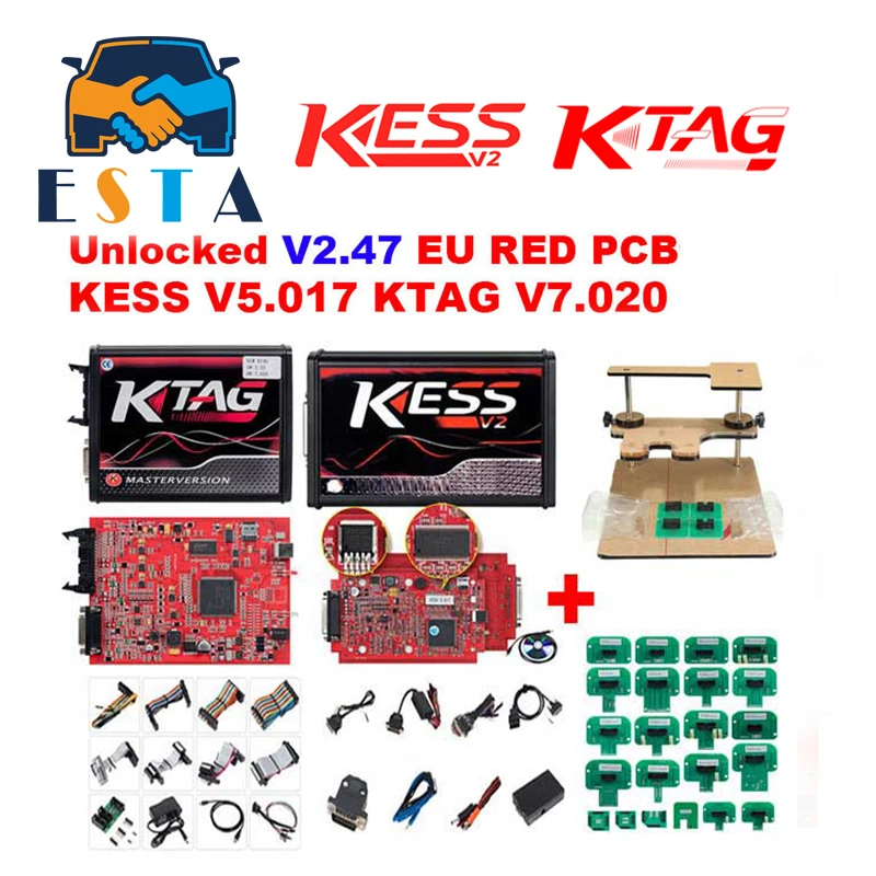 

KESS V2 V5.017 Red V2.47/V2.23 ECM Titanium KTAG V7.020 4 LED K-TAG Online Master Version ECU OBD2 car truck OBD Programmer tool