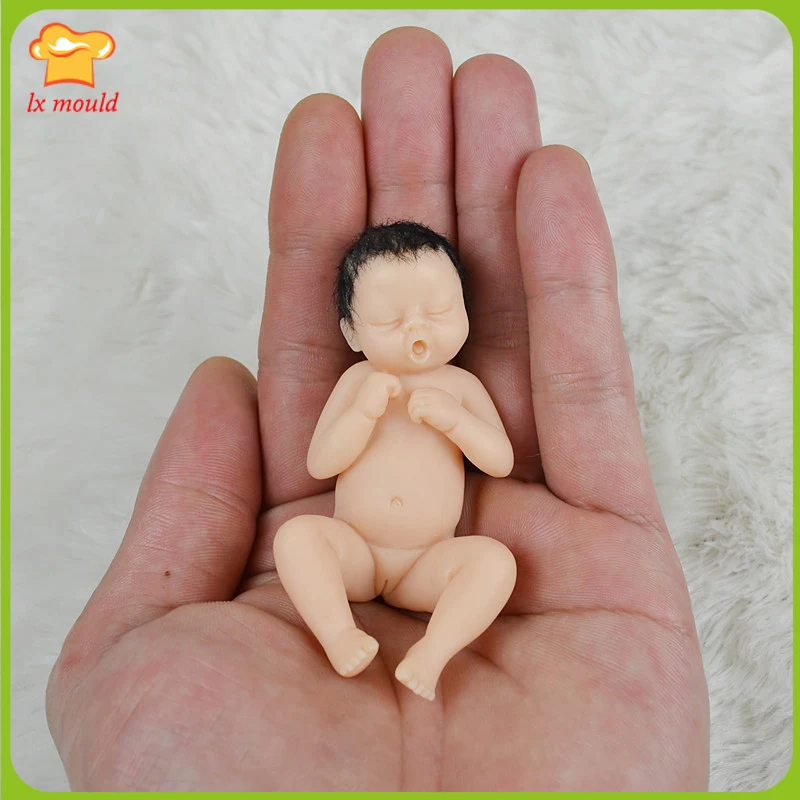 

Female doll pocket soft pottery silicone mold birthday wedding soap decoration mould Female baby hands of the baby