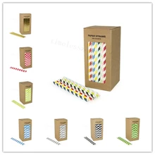 250 шт./кор. биоразлагаемая бумага солома 70 цветов Питьевая солома 7,75 дюймов Одноразовые соломинки Свадебные украшения для детей день рождения