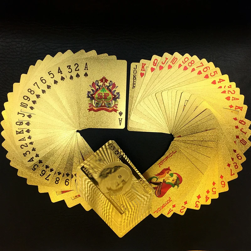 

1PC Dollar Playing Cards Packing With Wooden Box In Waterproof Collection Durable Creative Custom Full Color PETpoker For Gift