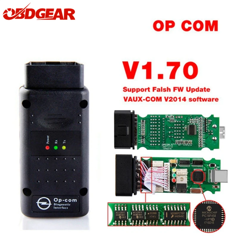 New Opel OP com V1.70 Diagnostic Scanner For Car OBD2 Diagnostic Tool OP-com For Opel AutoScanner With pic18f458 Support Update op com car vehicle diagnostic tool black