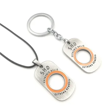 

Free Shipping 12pcs/lot Game Tom Clancys The Division Necklace Ancient Silver Dog Tag Pendant Chain Size 4.2*2.3cm