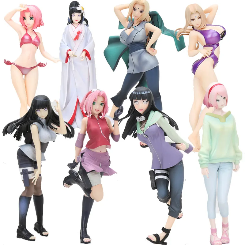 

Anime Naruto Gals Shippuden Tsunade Hyuuga Hinata Sakura Haruno Swimsuit Ver. PVC Figure Model Toys