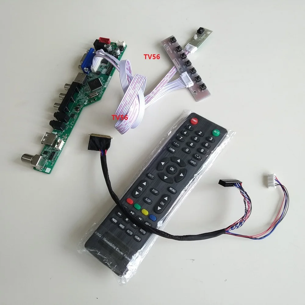 

kit for B156XTN02 1366X768 15.6" 40pin Controller driver board VGA LCD TV AV USB HDMI LED remote LVDS Panel Screen