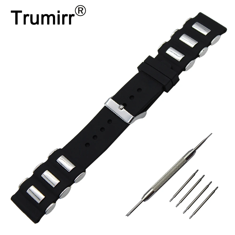24mm Silicone Rubber Watch Band + Tool for Suunto TRAVERSE Watchband