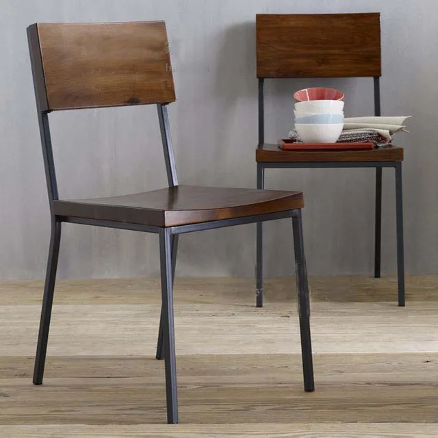 American Country Wood High Back Chairs, Wrought Iron Chairs Fast American country wood high-back chairs, wrought iron chairs fast food restaurant furniture office - American Country Wood High Back Chairs, Wrought Iron Chairs Fast