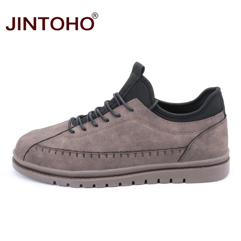 JINTOHO/брендовая модная мужская повседневная обувь большого размера; недорогая мужская кожаная обувь; повседневная мужская обувь для взрослых; Дизайнерская обувь на плоской подошве; коллекция года; мужские кроссовки