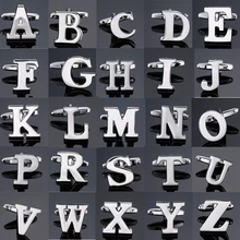 DY новые высококачественные латунные 26 букв A-Z серебряные буквы Запонки мужские, французские запонки для рубашек