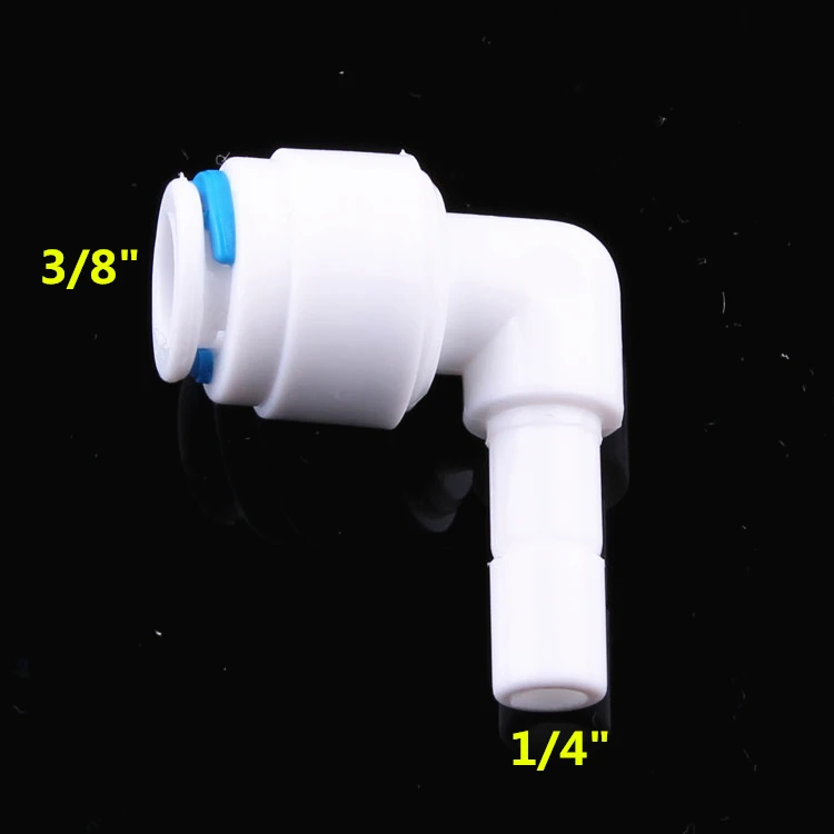 

10PCS Elbow 3/8" OD Tube Push Fit to 1/4" OD Plug Quick Connection Fittings For RO Water Filter Connector Accessories