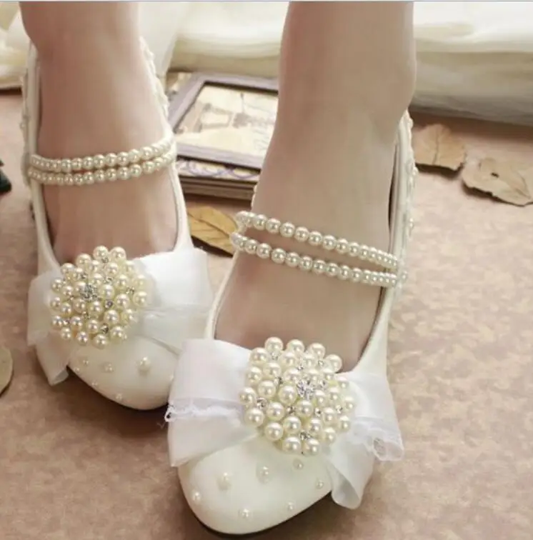dress shoes with pearls