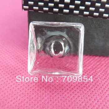 

40pcs/lot glass snow globle dome bubble vial bottle charm wide opening bottle 20*20*10mm