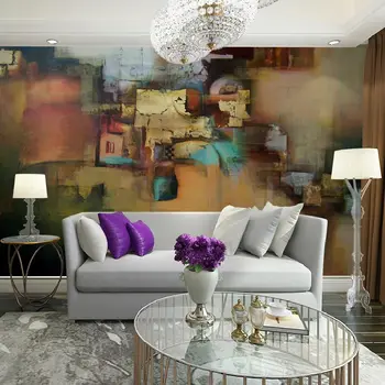 

Home Hotel Decor Wall Papers Europe Abstract Oil Painting Wallpaper Mural Living Room Bedroom Self Adhesive Vinyl/Silk Wallpaper
