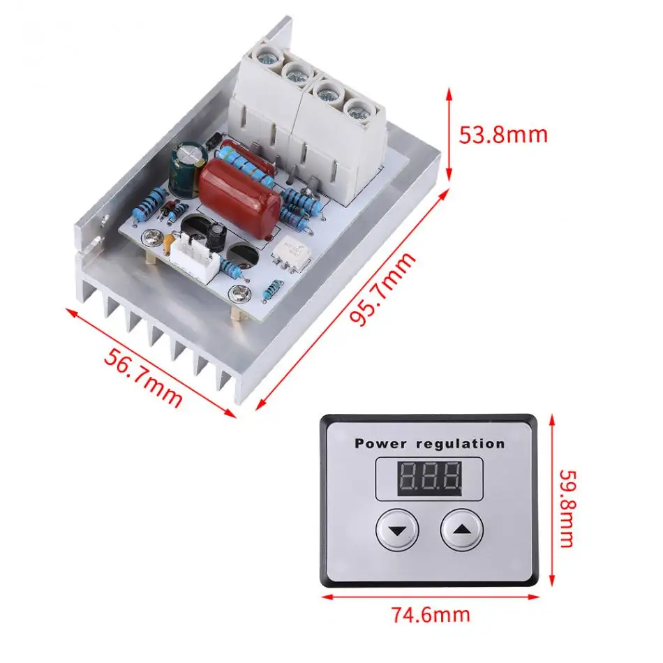 AC 220V 80A 10000W цифровой регулятор напряжения регулятор скорости Диммер термостат SCR регулятор напряжения