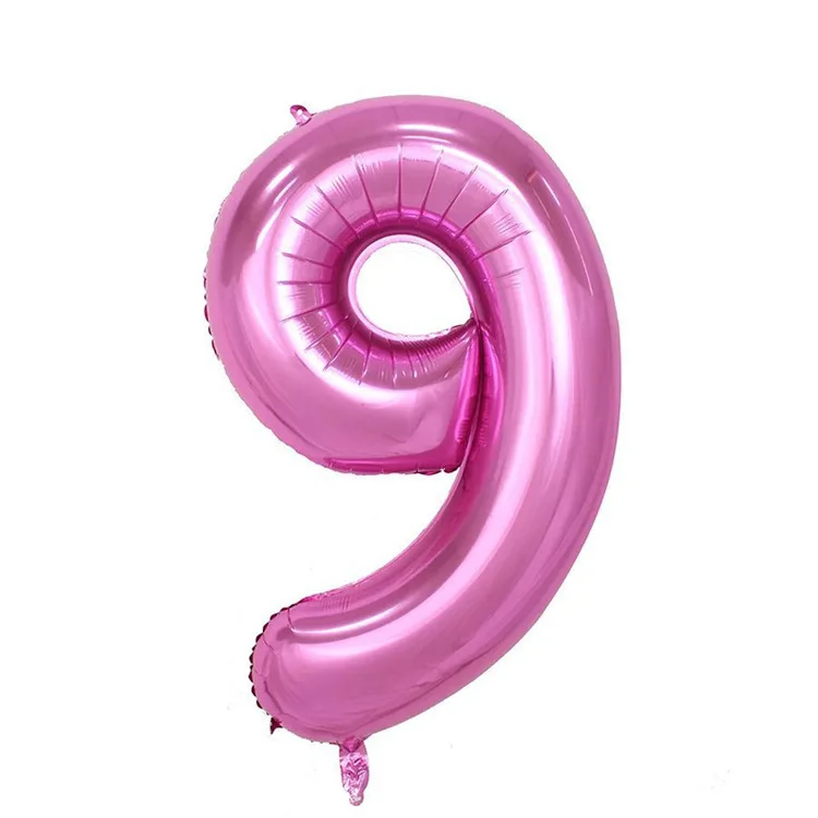 32 дюйма розовый синий 40 дюймов красный фольгированный шар большой гелиевый номер 0-9 Globo день рождения для детей Вечеринка мультфильм шляпа Декор - Цвет: pink 9