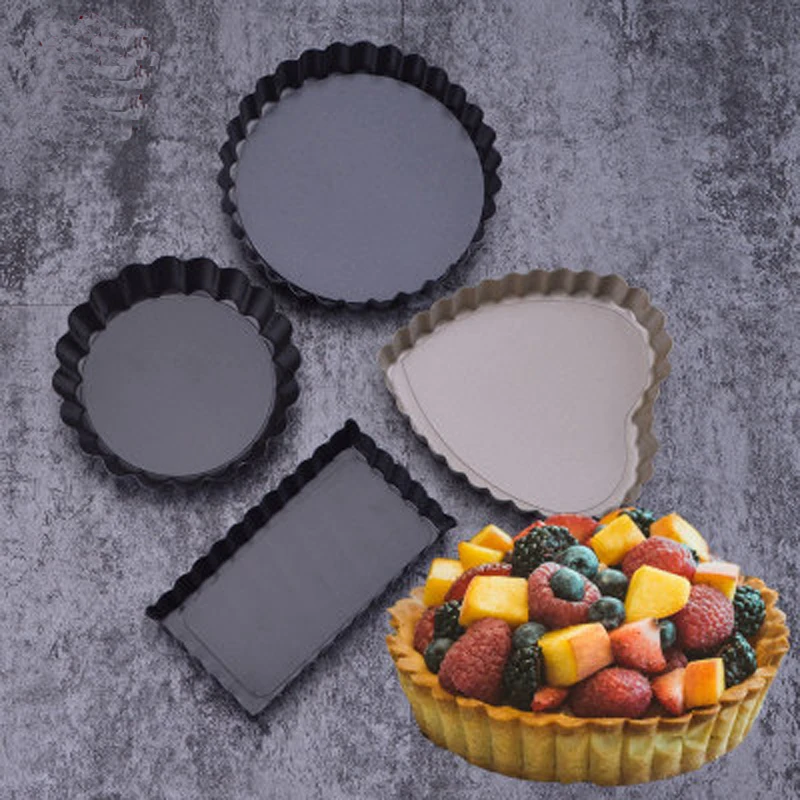 

Bakeware Accessories Pie Tart Pan Mold Removable Bottom Cake Candy Pastry Tool heart-shaped Rectangular Wave Side Molds