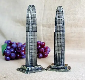 

classic vintage retro International Finance Centre hand-made craft metal model for home coffee bar ornaments decoration