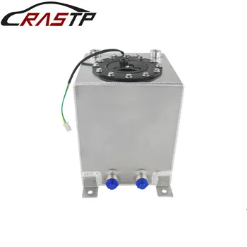 

RASTP-New 10L Silver Aluminum Fuel Surge Tank Mirror Polish Fuel Cell with Foam Inside/Sensor RS-OCC022