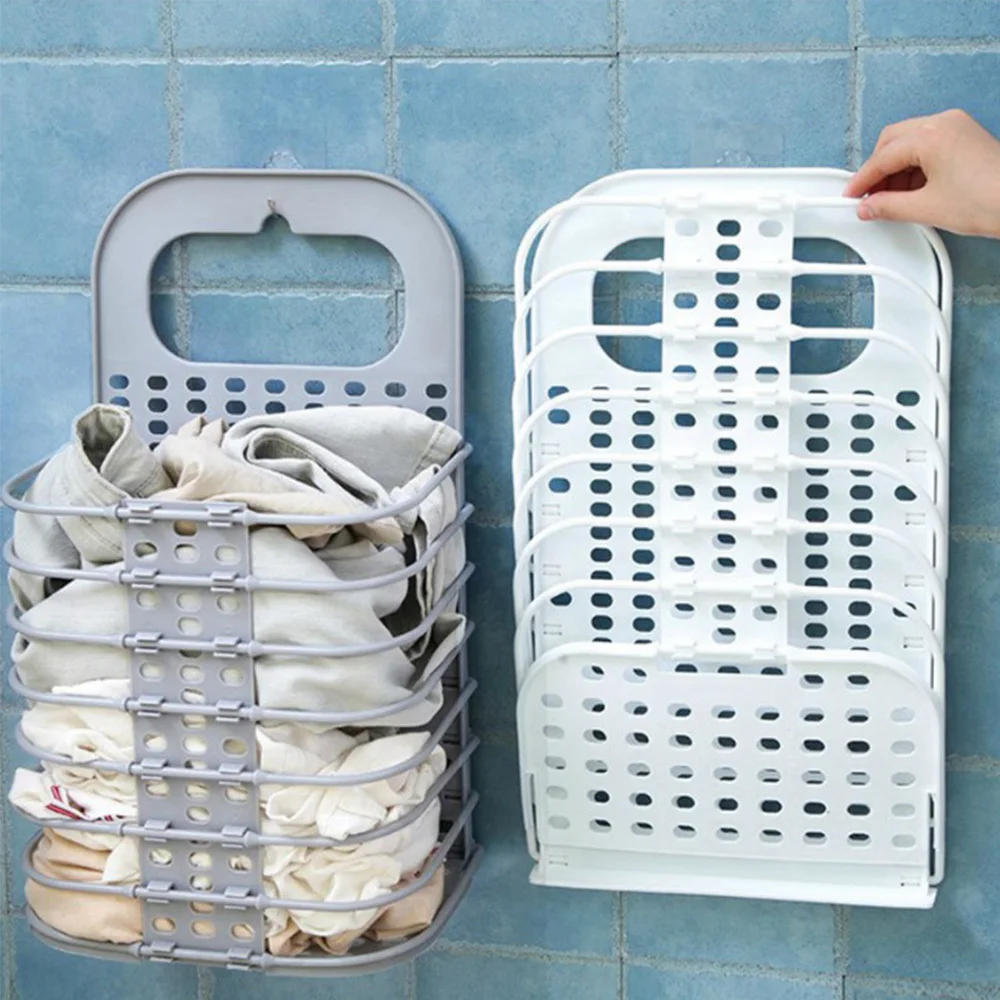 

Dirty Clothes Storage Basket Free Punching Wall Hanging Laundry Basket Household Laundry Clothes Hollow moisture Storage Basket
