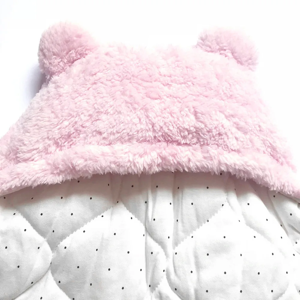 Зимнее пальто для новорожденных милый, для новорожденных и малышей, хлопковые однотонные спальный Одеяло мальчик девочка Обёрточная бумага для пеленания
