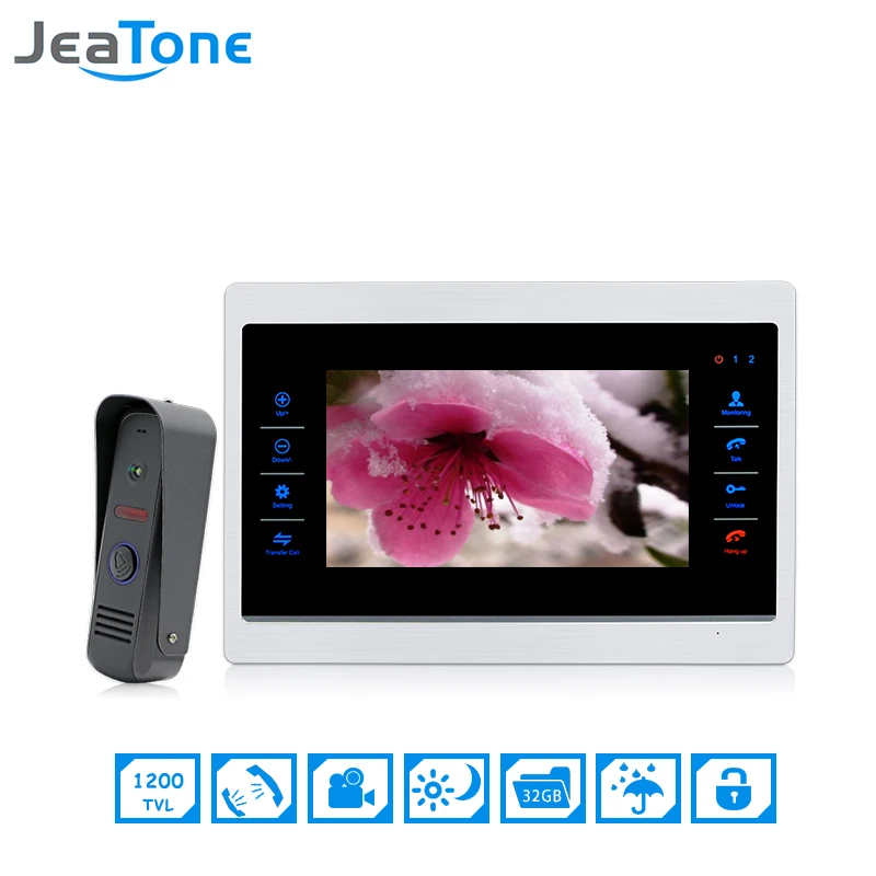 JeaTone 7 inch Color Video Door Phone Intercom Door Bell