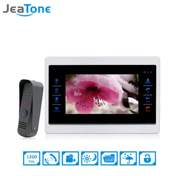 

JeaTone 7 inch Color Video Door Phone Intercom Door Bell Door Speaker Hands-free Touch Button Indoor Monitor IR Doorbell Camera