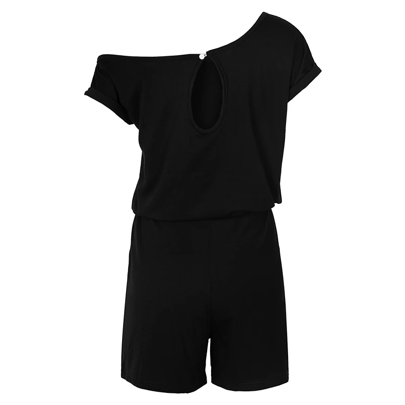 Короткий рукав сплошной костюм пляжного типа с карманами летние женские комбинезоны короткий комбинезон с широкими штанами Feminino комбинезон Повседневная летняя одежда GV155