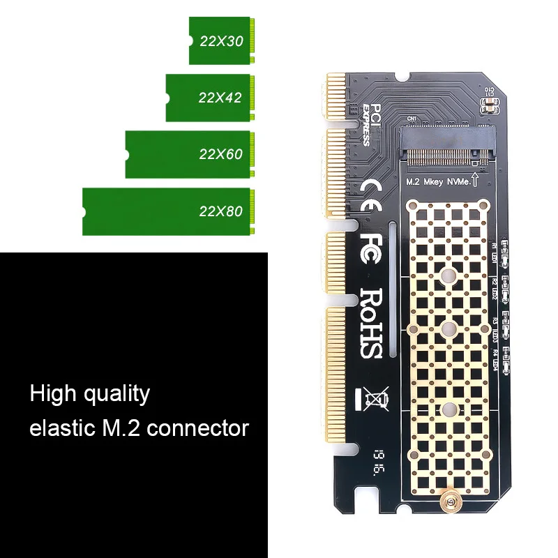 Новая плата расширения M.2 NVME PCIE на M2 светодиодный адаптер SSD x16 компьютерный