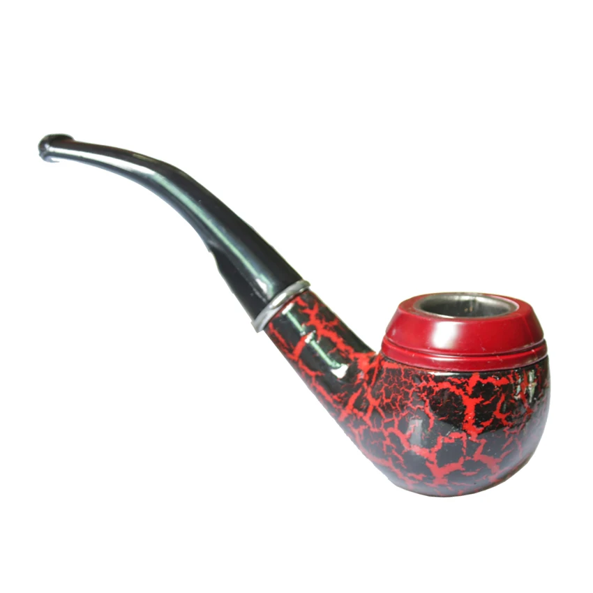 

1PC Unique Design Red Crack Wood Pipe 5581 Cigarette Cigar Accessories Smoking Tools Narguile Gift Herb Tobacco Weed Pipes