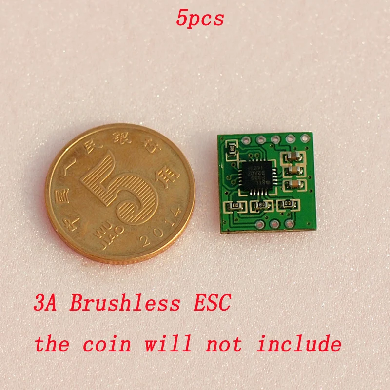 

5pcs RC Model Airplane Controlling Accessories Micro Mini 3A Brushless ESC 1S Lipo 3.3V-4.2V Electronic Speed Controller 13*13mm